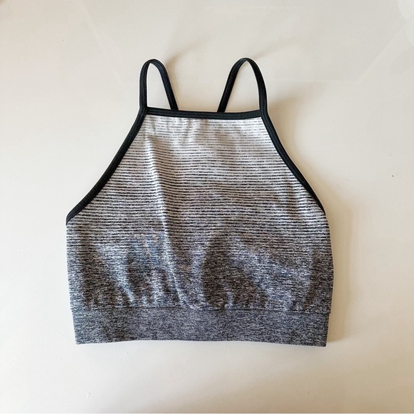 Victoria Sport Gray and Black Strappy Sports Bra - Picture 1 of 3